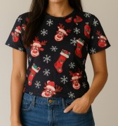 Nowa swiateczna koszulka t-shirt święta renifery XS S 