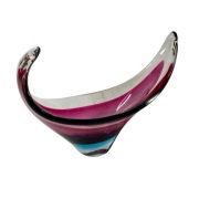 Patera, szkło Murano, lata 60. XX wieku, trójkolorowe szkło. 