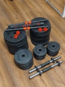 2 zestawy ciężarów hantli