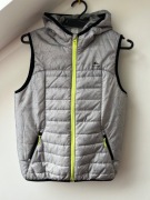 Szara kamizelka pikowana Quechua Decathlon 146–152 cm na jesień wiosnę 