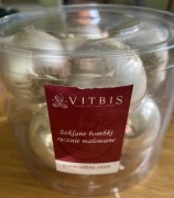 [11] Bombki szklane dekorowane 8 szt śr. 4cm