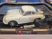 BURAGO 1:18 w kartonie PORCHE 356B COUPE rocznik 1961 biały
