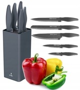 Zestaw 5 noży w szarym bloku mpm smile sns-7