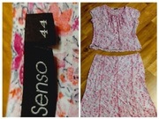 Zestaw z jedwabiem bluzka i spódnica 