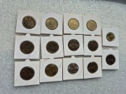 Zestaw monet zastępczych, dukatów lokalnych.