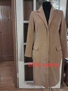 Płaszcz 65% wełna damski beżowy r.34/36