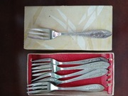 Widelczyki do ciasta posrebrzane z okresu PRL