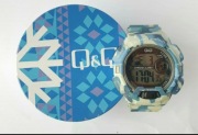 Zegarek Q&Q digital military blue camo alarm wr100