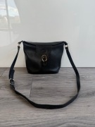 Vintage Longchamp Listonoszka – Skóra Naturalna Groszkowana, Czarna Classic