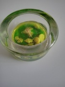 ŚWIECZKA ŻELOWA Z MUSZELKAMI TEA LIGHTS - ZIELONA