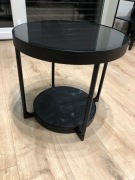 IKEA stolik FRÖTORP, antracyt imitacja marmuru/czarny szkło, 48 cm