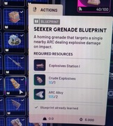 Seeker grenade Granat Tropiący BLUEPRINT PLAN ARC RAIDERS PC/PS/XBOX
