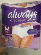 Always Discreet Majtki Chłonne M 36-42 Bielizna na Nietrzymanie Moczu 9 szt