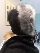 Nowa Futrzana czapka z szalem 2 w 1