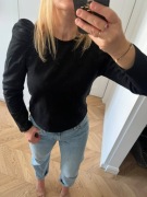 Bluzka damska bawełniana czarna ZARA z bufkami r. 36 S