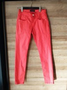 One Step woskowane spodnie slim oranż koral 36