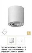 OPRAWA NATYNKOWA SPOT LAMPA SUFITOWA OKRĄGŁA SREBR