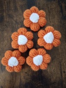 Kwiaty 3d puff szydełko handmade włóczka naszywka 
