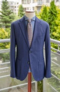 Lekka granatowa marynarka flanelowa Riley r50, 100% wełna, granatowa