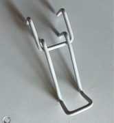 Zawieszka haczyk podwójny hak ekspozycyjny na regał, panel perf 10cm biały