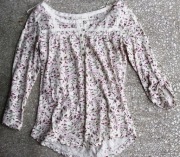 H&M śliczna biała bluzeczka w kwiaty XS