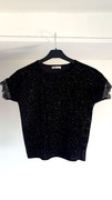 Bluzka t-shirt dziewczęcy brokatowy z koronką czarny Sinsay 152 cm 12 lat!