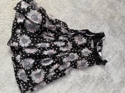 Sukienka czarna kwiaty Matalan 110 116 wesele