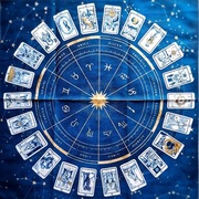 Mata Obrus tkanina do wróżb Tarota Niebieska Zodiak i Tarot