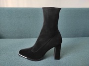 Botki damskie czarne na słupku Reserved 40 nowe 