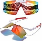 Okulary Sportowe, Spolaryzowane, UV400 z Wymienną Osłoną, do Sportu i Jazdy