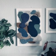 obraz punch needle boho floral natural