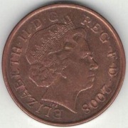 Wielka Brytania 1 pens penny 2008 nowy typ - 20,32 mm - nr 4 - destrukt