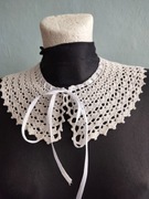 Biały Szydełkowy kołnierzyk  