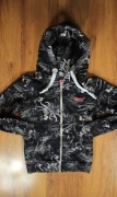 Bluza Superdry r. XS szara zapinana z kapturem bawełniana damska 