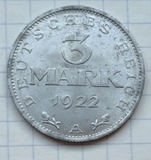 0556 Niemcy Weimar 3 marki 1922 A piękna 