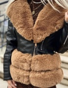 Kurtka skórzana z futrem Mochy