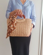 Torebka KŁOSEK beżowa szydełkowa 