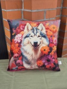 Poduszka pies piesek husky 40x40 cm urodziny prezent 