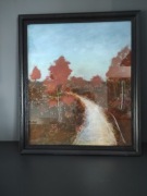 Obraz pejzaż, pastele za szkłem 