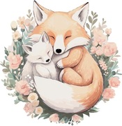 Naklejka na ścianę do pokoju dziecka Mama Lis