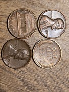 One cent cztery monety w komplecie 