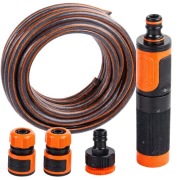 Wąż ogrodowy gumowy 1/2 30m 4 warstwy zbrojony + złączki pistolet divodv