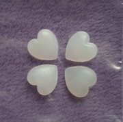 Stopery do okularów / nakładki / biżuteria serduszka białe (zestaw)