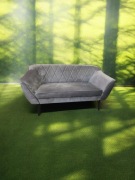 Skandynawski zestaw sofa 2 osobowa. 2 fotele,2 pufy