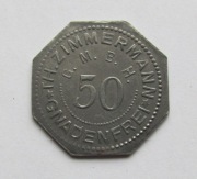 Piława Grn. Gnadenfrei Th. Zimmermann 50 fen.  Fe
