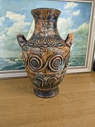 Duży ceramiczny wazon w stylu greckiej amfory – ręcznie zdobiony, boho/etno