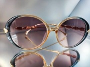 Luksusowe okrągłe okulary w stylu Vintage Blue Tea UV400 duże modne