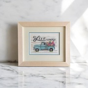 Haftowany obraz "Live simply"- haft krzyżykowy, rękodzieło, hand made