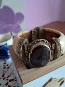 Bransoletka z agatem ,kości słoniowej lata 70-te Jubiler