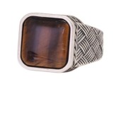 Srebrny sygnet męski tygrysie oko, klasyka stylu handmade srebro 925